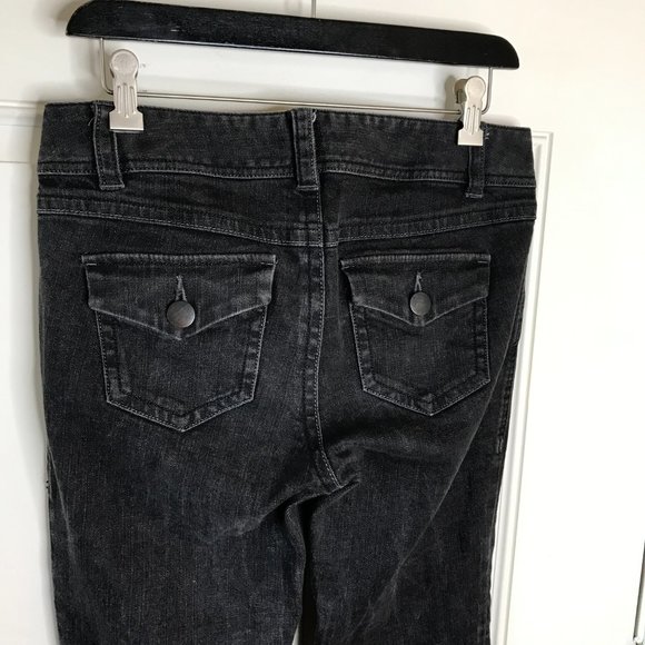 CAbi #204R Womens Black Fade Flap Pocket Bootcut Jeans ~ Size 4 - Picture 5 of 6